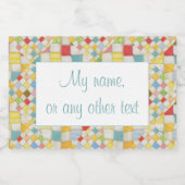 QUILT MOSAIC 2 "x3" Label / Horizontaal Voedselcontainer Etiket (Enkel label)