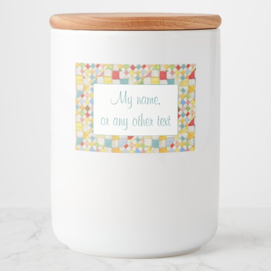 QUILT MOSAIC 2 "x3" Label / Horizontaal Voedselcontainer Etiket (Voorkant)