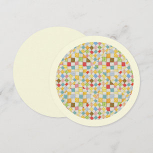 QUILT MOSAIC 5.25" Ronde Platte Kaart / Crème II