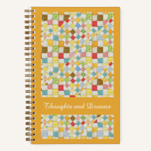 QUILT MOSAIC 5.5x8.5 Spiraal Notebook / Goud Notitieboek