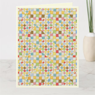 QUILT MOSAIC Grote verjaardagskaart / Crème Kaart