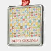 QUILT MOSAIC Premium Vierkant Ornament + Tekst (Links)