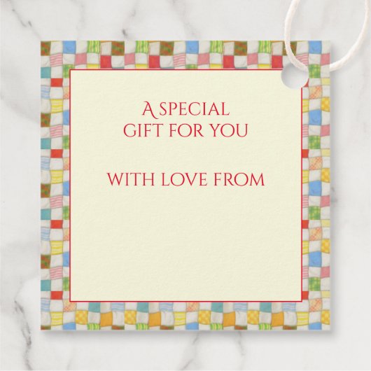 QUILT MOSAIC Square Cadeau Labels / Crème (Achterkant)