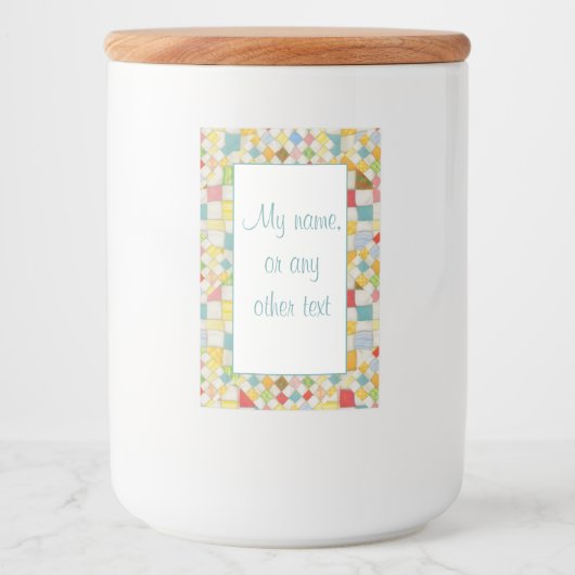 QUILT MOZAÏEK 2"x3" Labels / Verticaal Voedselcontainer Etiket (Voorkant)