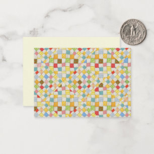 QUILT MOZAÏEK 3.5x2.5 Platte Kaart / Crème Horizon Notitiekaartje