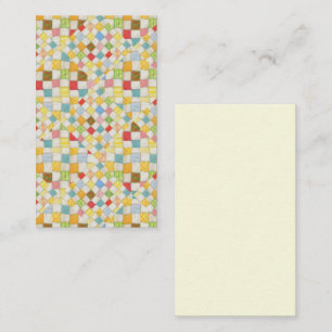 QUILT MOZAÏEK 3.5x2 Platte Kaart / Cream / Vertica Notitiekaartje