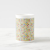 QUILT MOZAÏEK Bone China Mok + Tekst / Blauw (Voorkant)