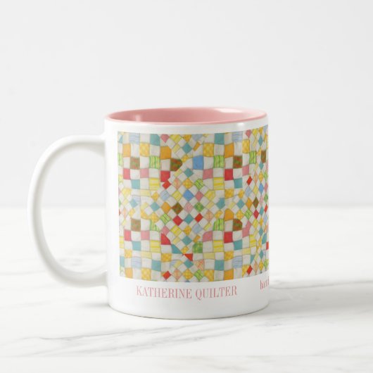 QUILT MOZAÏEK Business ID Roze Two-Tone Mok (Links)