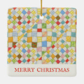 QUILT MOZAÏEK Keramiek Vierkant Ornament + Tekst (Achterkant)