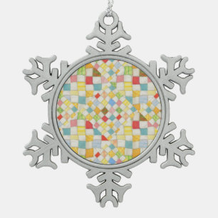 QUILT MOZAÏEK Pewter Sneeuwvlok Ornament