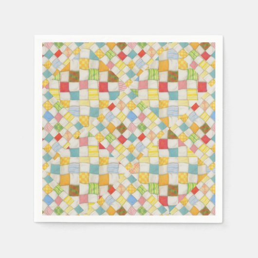 QUILT MOZAÏEK Standaard Cocktail Papier Servetten (Voorkant)