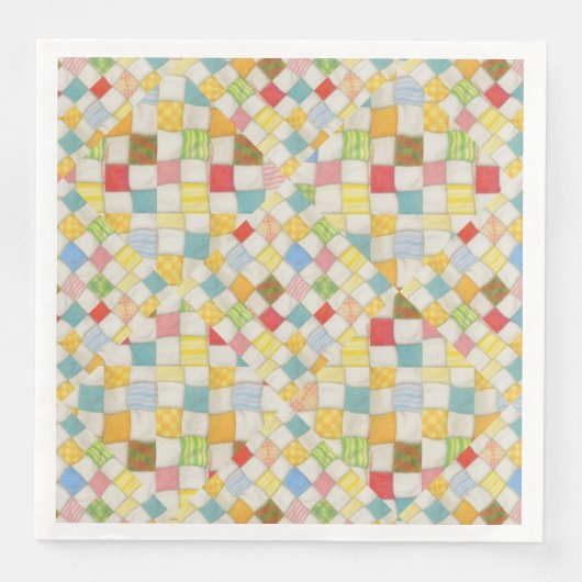 QUILT MOZAÏEK Standaard Diner Papier Servetten (Voorkant)