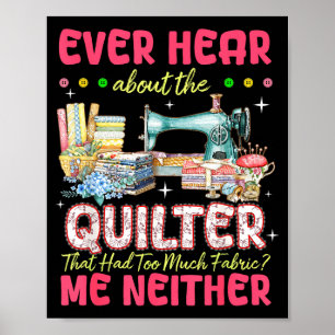 Quilt Naaimachine Quilter Te Veel Stof Quilt Poster
