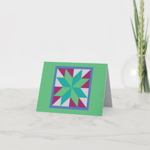 Quilt Note Card - Hunter's Star (groen) Kaart
