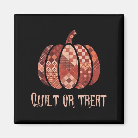 Quilt of Treat Patchwork Pumpkin Quilters Herfst H Magneet (Voorkant)
