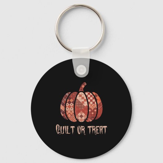 Quilt of Treat Patchwork Pumpkin Quilters Herfst H Sleutelhanger (Voorkant)