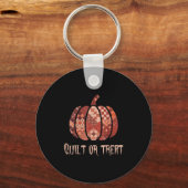 Quilt of Treat Patchwork Pumpkin Quilters Herfst H Sleutelhanger (Voorkant)