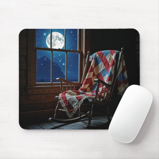 Quilt On a Rocking Chair In Moonlight Muismat (Met muis)