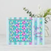 QUILT-PARTIJ/LUNCHEON-INVITATIE - QUILT KAART (Staand voorkant)