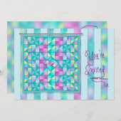 QUILT-PARTIJ/LUNCHEON-INVITATIE - QUILT KAART (Voorkant / Achterkant)