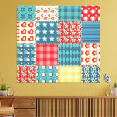  quilt: patchwork achtergrondpatroon. canvas afdruk (Insitu (Woonkamer))