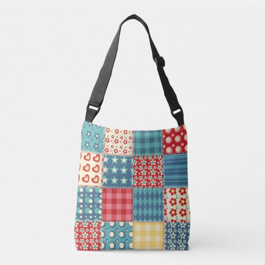  quilt: patchwork achtergrondpatroon. crossbody tas (Voorkant)