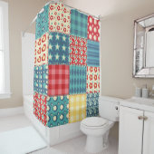  quilt: patchwork achtergrondpatroon. douchegordijn (In situ)