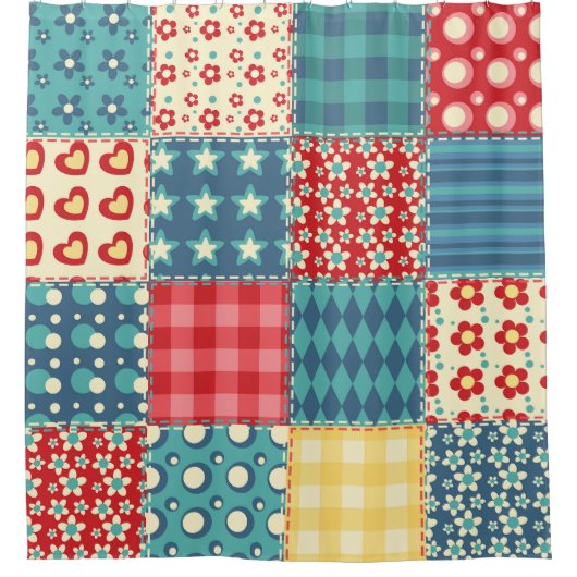  quilt: patchwork achtergrondpatroon. douchegordijn (Voorkant)