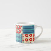  quilt: patchwork achtergrondpatroon. espresso kop (Rechts)