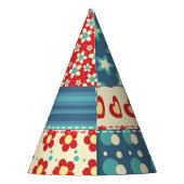 quilt: patchwork achtergrondpatroon. feesthoedjes (Achterkant)