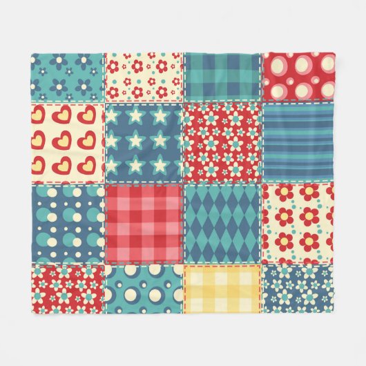  quilt: patchwork achtergrondpatroon. fleece deken (Voorkant (Horizontaal))