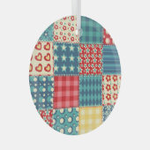  quilt: patchwork achtergrondpatroon. glas ornament (Voorkant Rechts)