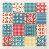  quilt: patchwork achtergrondpatroon. glazen onderzetter (Voorkant)