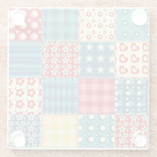  quilt: patchwork achtergrondpatroon. glazen onderzetter (Achterkant)