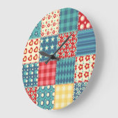  quilt: patchwork achtergrondpatroon. grote klok (Hoek)