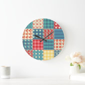 quilt: patchwork achtergrondpatroon. grote klok (Huis)