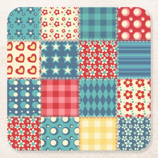 quilt: patchwork achtergrondpatroon. kartonnen onderzetters (Voorkant)