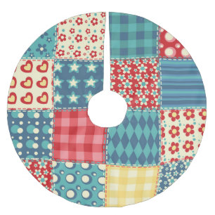 quilt: patchwork achtergrondpatroon. kerstboom rok