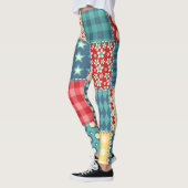  quilt: patchwork achtergrondpatroon. leggings (Links)