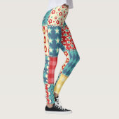  quilt: patchwork achtergrondpatroon. leggings (Rechts)
