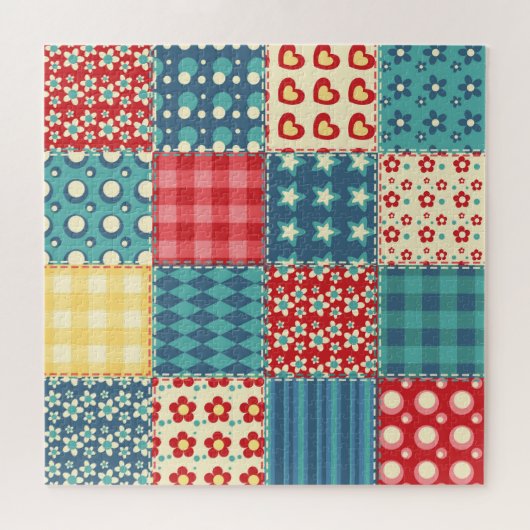 quilt: patchwork achtergrondpatroon. legpuzzel (Horizontaal)