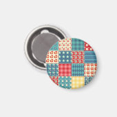 quilt: patchwork achtergrondpatroon. magneet (Voorkant / Achterkant)