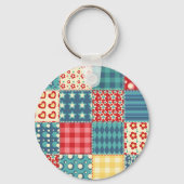 quilt: patchwork achtergrondpatroon. sleutelhanger (Voorkant)
