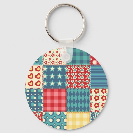 quilt: patchwork achtergrondpatroon. sleutelhanger (Voorkant)