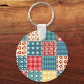 quilt: patchwork achtergrondpatroon. sleutelhanger (Achterkant)