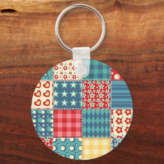 quilt: patchwork achtergrondpatroon. sleutelhanger (Achterkant)