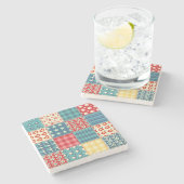  quilt: patchwork achtergrondpatroon. stenen onderzetter (Zijkant)