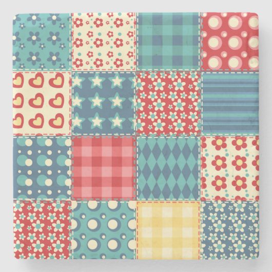  quilt: patchwork achtergrondpatroon. stenen onderzetter (Voorkant)