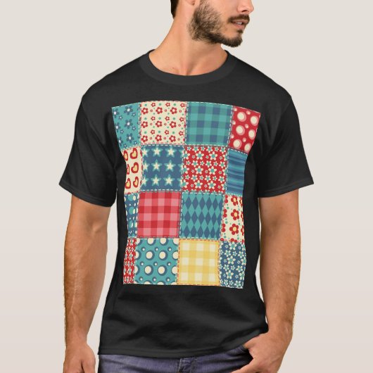  quilt: patchwork achtergrondpatroon. t-shirt (Voorkant)