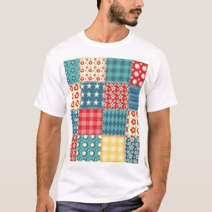  quilt: patchwork achtergrondpatroon. t-shirt